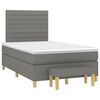 vidaXL Cama box spring con colch&oacute;n tela gris oscuro 120x200 cm