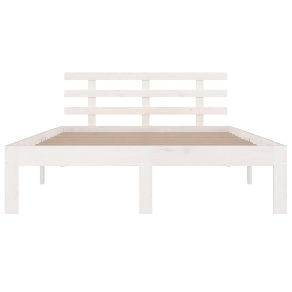 vidaXL Estructura de cama doble sin colch&oacute;n blanco 135x190 cm