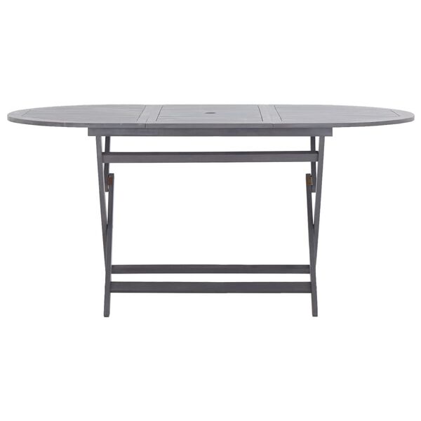 vidaXL Juego de comedor de jard&iacute;n 9 pzas madera maciza de acacia gris