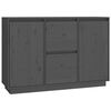 vidaXL Aparador de madera maciza de pino gris 111x34x75 cm