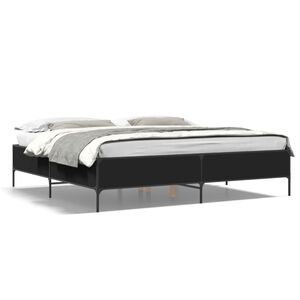 vidaXL Estructura de cama madera de ingenier&iacute;a y metal negro 180x200cm