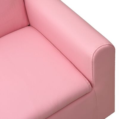 vidaXL Sofá infantil de cuero sintético rosa