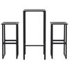 vidaXL Juego de mesa alta y taburetes de jard&iacute;n 3 piezas acero negro