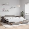 vidaXL Sof&aacute; cama nido con cajones tela gris taupe 100x200 cm