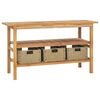 vidaXL Mueble de ba&ntilde;o con 3 cestas madera maciza de teca 132x45x75 cm
