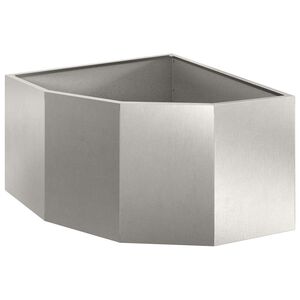 vidaXL Macetero de Esquina Plateado 60 x 60 x 35 cm Acero inoxidable