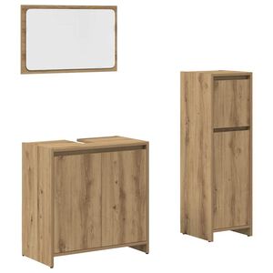 vidaXL Juego de muebles ba&ntilde;o 3 piezas madera ingenier&iacute;a roble artisan