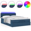vidaXL Cama otomana con colchón LED azul 140x190 cm tela