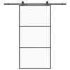vidaXL Puerta corredera con herrajes negro 102x205 cm ESG vidrio