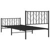 vidaXL Estructura cama sin colchón con estribo metal negro 90x190 cm