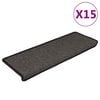 vidaXL Alfombra autoadhesiva escalera sisal 15 uds antracita 65x21x4cm