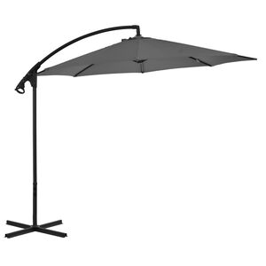 vidaXL Sombrilla voladiza con poste de acero gris antracita 300 cm