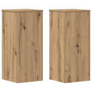 vidaXL Soportes de plantas 2 uds madera roble artisian 30x30x70 cm