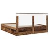 vidaXL Estructura de cama con cabecera Madera vieja 200 x 200 cm