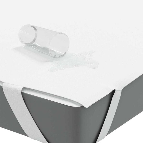 vidaXL Protector de colch&oacute;n impermeable blanco 160x220 cm