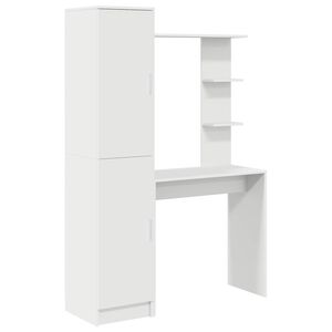 vidaXL Escritorio con estante con almacenamiento con puerta 2 uds.
