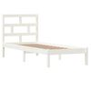 vidaXL Estructura de cama individual madera maciza blanco 75x190 cm
