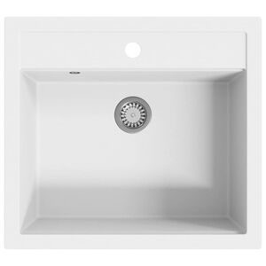 vidaXL Fregaderos de cocina granito Blanco