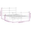 vidaXL Estructura cama sin colch&oacute;n con estribo metal blanco 140x200 cm