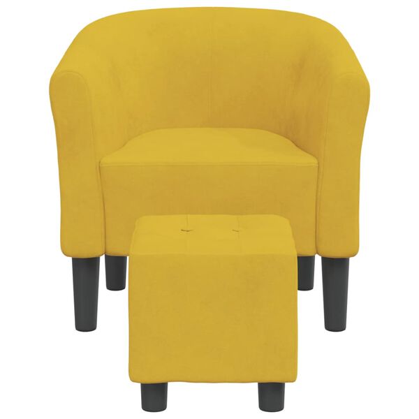 vidaXL Sillón con taburete terciopelo amarillo