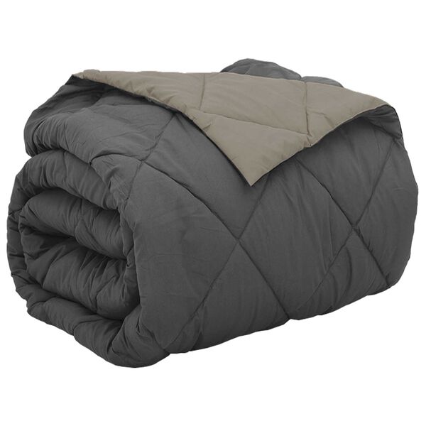 vidaXL Edred&oacute;n de Todo el A&ntilde;o Gris Claro y Antracita 240 x 260 cm