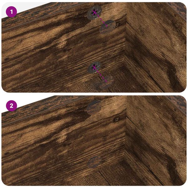 vidaXL Cubierta de Tornillo Autoadhesiva 12 pcs Roble ahumado