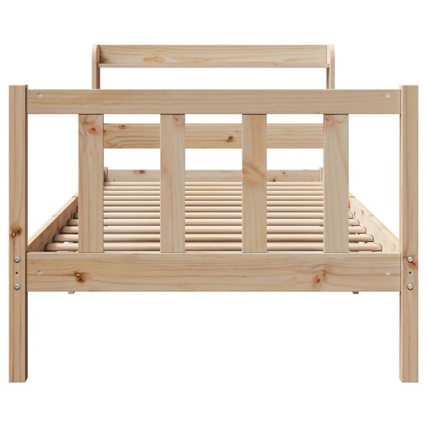 vidaXL Estructura de cama sin colchón madera maciza pino 75x190 cm