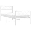 vidaXL Estructura cama sin colchón con estribo metal blanco 80x200 cm