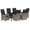 vidaXL Conjunto de Comedor de Jard&iacute;n 7 uds. Gris rat&aacute;n sint&eacute;tico