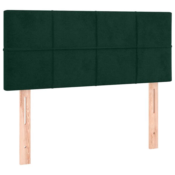 vidaXL Cabecero con LED de terciopelo verde oscuro 100x5x78/88 cm