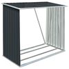 vidaXL Casetilla le&ntilde;a acero galvanizado gris antracita 163x83x154 cm