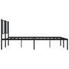 vidaXL Estructura cama sin colch&oacute;n con cabecero metal negro 180x200 cm