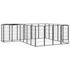 vidaXL Jaula perros 22 paneles acero recubierto polvo negro 50x100 cm