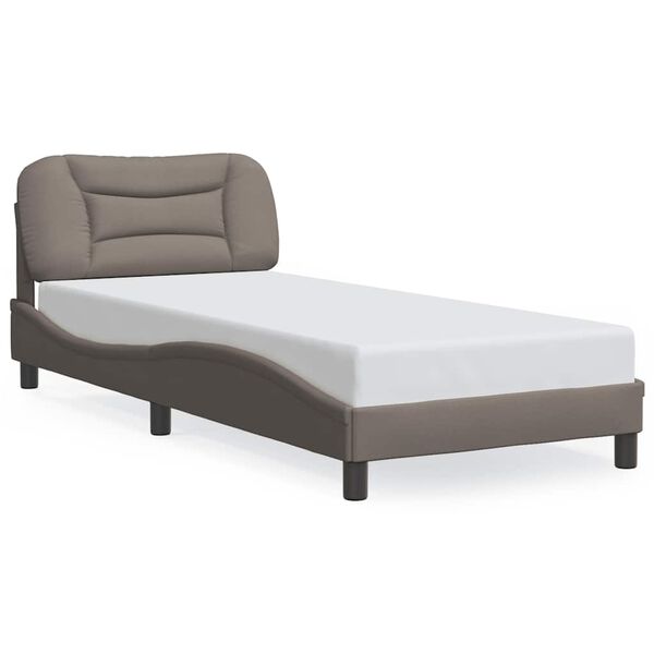 vidaXL Estructura de cama sin colch&oacute;n Hvar tela gris taupe 90x190 cm