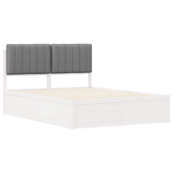 vidaXL Estructura de Cama con Cabecera Tapizada Gris Claro