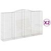 vidaXL Cestas de gaviones 2 uds forma de arco hierro 400x50x220/240 cm