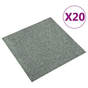 vidaXL Baldosas de suelo de moqueta 20 uds 5 m² 50x50 cm verde