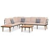 vidaXL Set muebles de jard&iacute;n 4 piezas y cojines madera maciza acacia