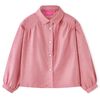 Blusa infantil con mangas de farol rosa palo 116