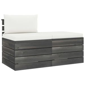 vidaXL Muebles de jard&iacute;n de palets 2 piezas cojines madera maciza pino