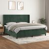 vidaXL Cama box spring con colch&oacute;n terciopelo verde oscuro 200x200 cm