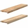 vidaXL Alf&eacute;izares de ventana 2 uds madera maciza roble sin tratar