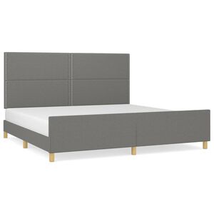 vidaXL Cama sin colch&oacute;n tela gris oscuro 200x200 cm