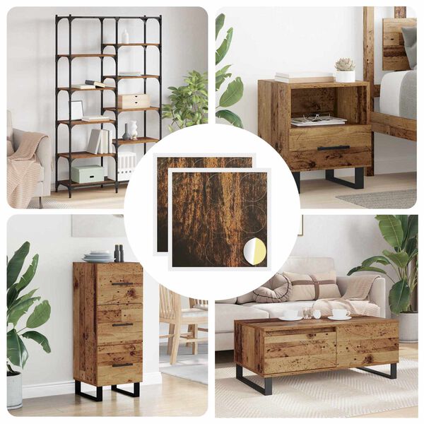 vidaXL Cubierta de Tornillo Autoadhesiva 2 pcs Madera vieja