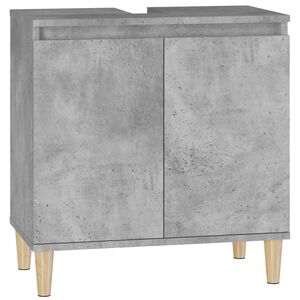 vidaXL Armario de lavabo madera contrachapada gris hormigón 58x33x60cm