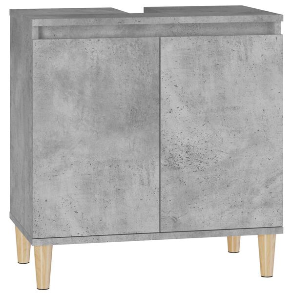vidaXL Armario de lavabo madera contrachapada gris hormigón 58x33x60cm