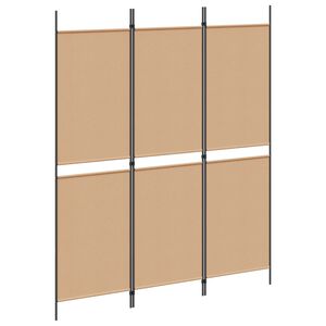 vidaXL Biombo de 3 Paneles Beige 150 x 180 cm Tela
