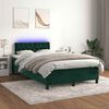 vidaXL Cama box spring colch&oacute;n y LED terciopelo verde oscuro 120x190cm