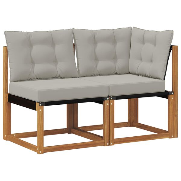 vidaXL Sof&aacute; de esquina y centro para exterior 2 Pieza Natural