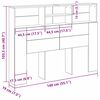 vidaXL Cabecero con armario Roble Negro 140 x 19 x 103,5 cm